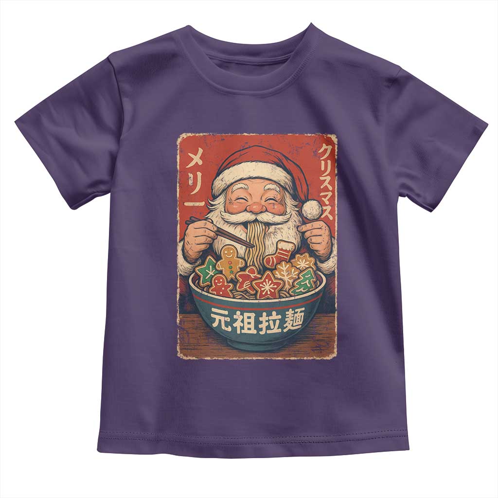 Santa Eating Ramen Noodles Japanese Christmas Toddler T Shirt - Wonder Print Shop