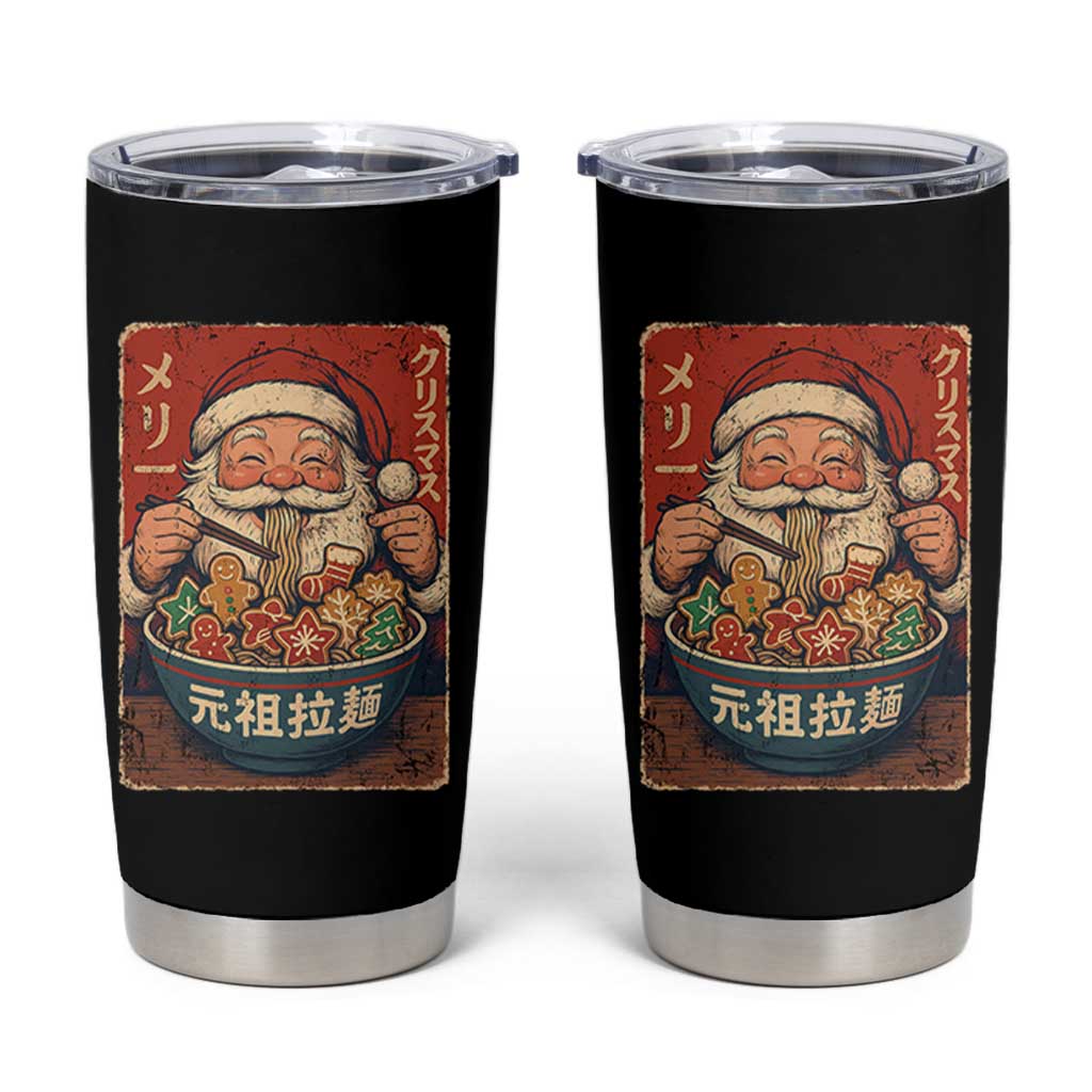 Santa Eating Ramen Noodles Japanese Christmas Tumbler Cup - Wonder Print Shop