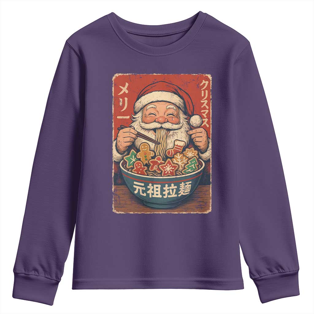 Santa Eating Ramen Noodles Japanese Christmas Youth Sweatshirt - Wonder Print Shop