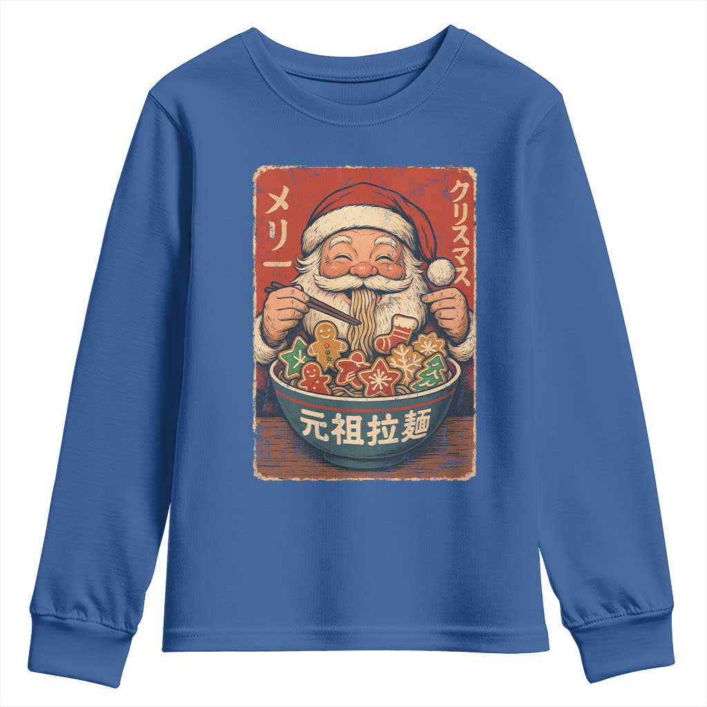 Santa Eating Ramen Noodles Japanese Christmas Youth Sweatshirt - Wonder Print Shop