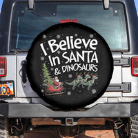 Funny Christmas Dino Spare Tire Cover I Believe In Santa And Dinosaur - Wonder Print Shop
