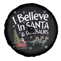 Funny Christmas Dino Spare Tire Cover I Believe In Santa And Dinosaur - Wonder Print Shop