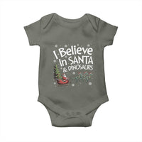 Funny Christmas Dino Baby Onesie I Believe In Santa And Dinosaur - Wonder Print Shop
