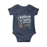 Funny Christmas Dino Baby Onesie I Believe In Santa And Dinosaur - Wonder Print Shop
