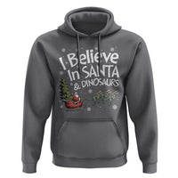Funny Christmas Dino Hoodie I Believe In Santa And Dinosaur - Wonder Print Shop