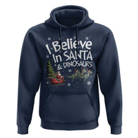 Funny Christmas Dino Hoodie I Believe In Santa And Dinosaur - Wonder Print Shop