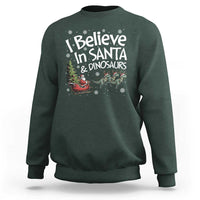 Funny Christmas Dino Sweatshirt I Believe In Santa And Dinosaur - Wonder Print Shop