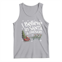 Funny Christmas Dino Tank Top I Believe In Santa And Dinosaur - Wonder Print Shop