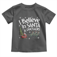 Funny Christmas Dino Toddler T Shirt I Believe In Santa And Dinosaur - Wonder Print Shop
