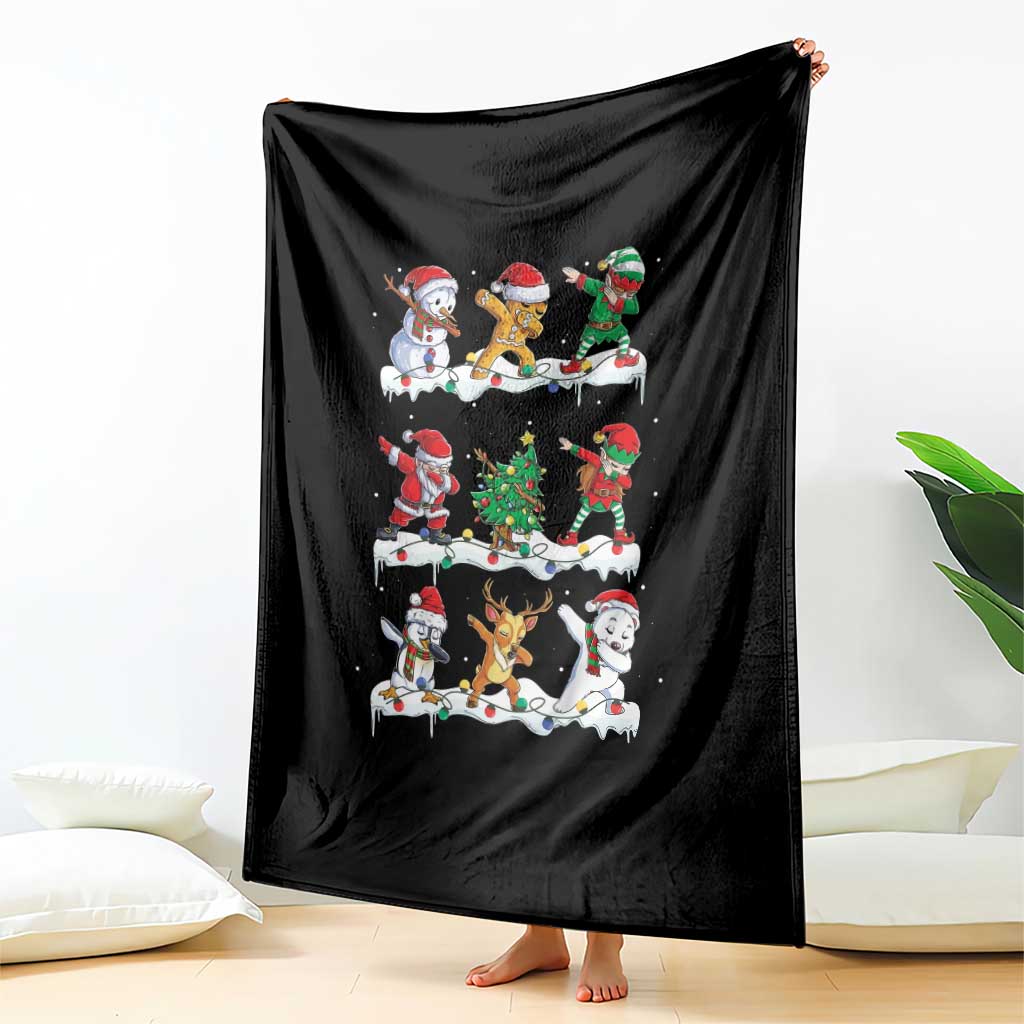 Dabbing Santa Elf Friends Christmas Light Throw Blanket - Wonder Print Shop