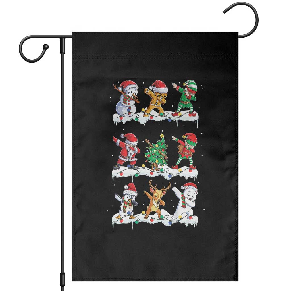 Dabbing Santa Elf Friends Christmas Light Garden Flag - Wonder Print Shop
