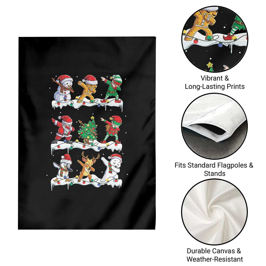 Dabbing Santa Elf Friends Christmas Light Garden Flag - Wonder Print Shop