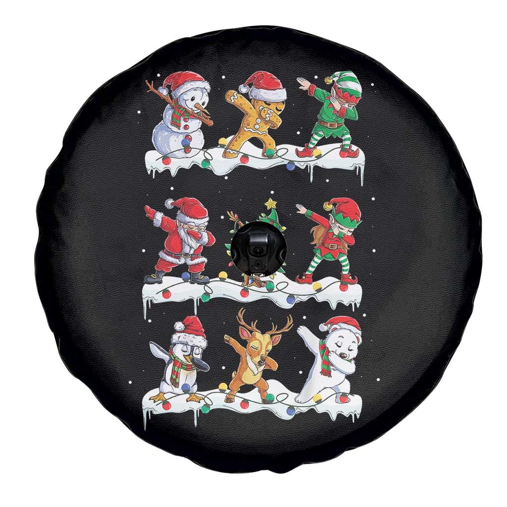 Dabbing Santa Elf Friends Christmas Light Spare Tire Cover - Wonder Print Shop