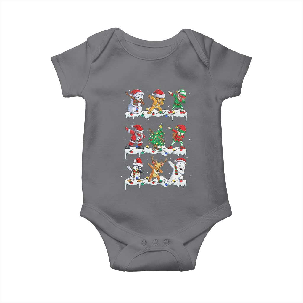 Dabbing Santa Elf Friends Christmas Light Baby Onesie - Wonder Print Shop
