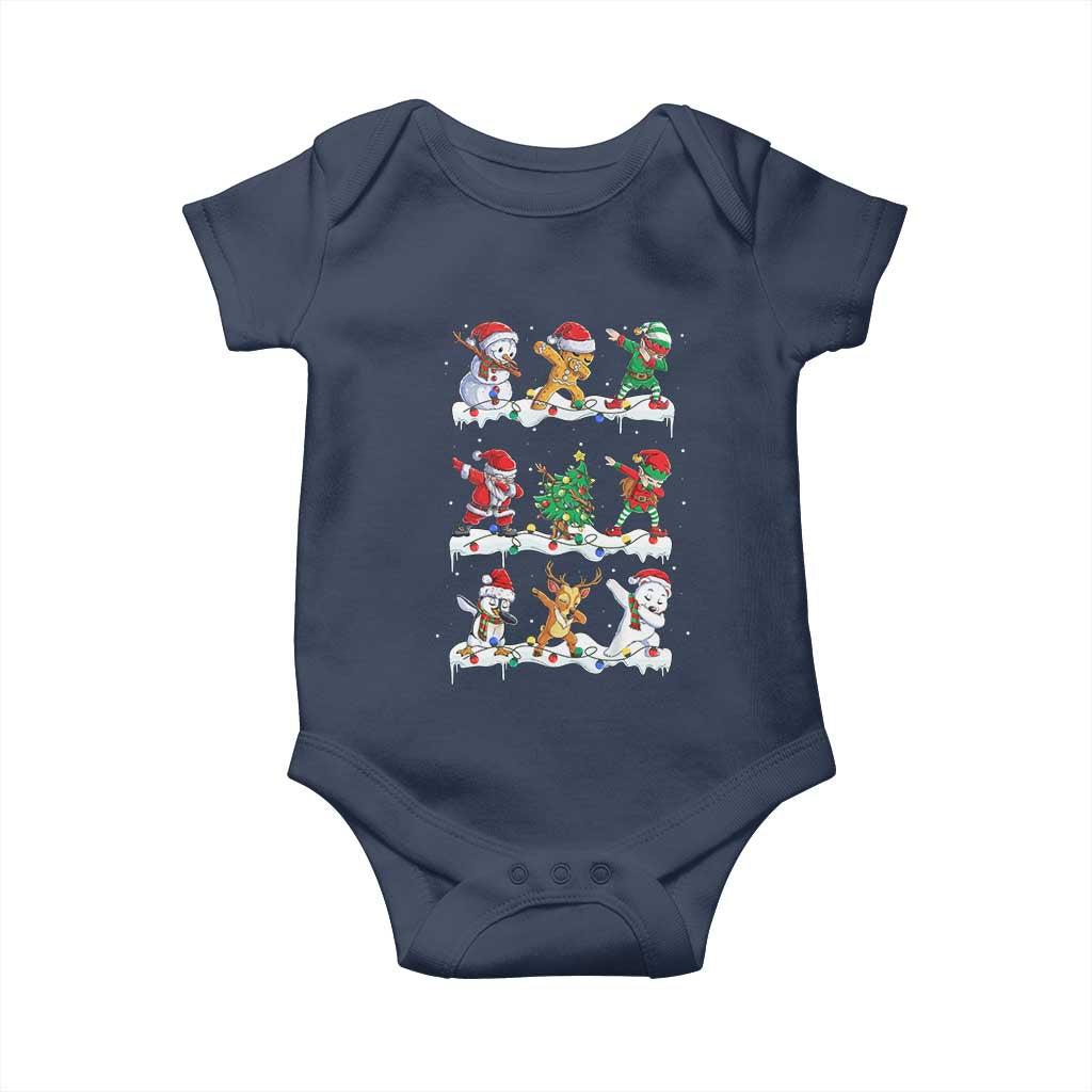 Dabbing Santa Elf Friends Christmas Light Baby Onesie - Wonder Print Shop