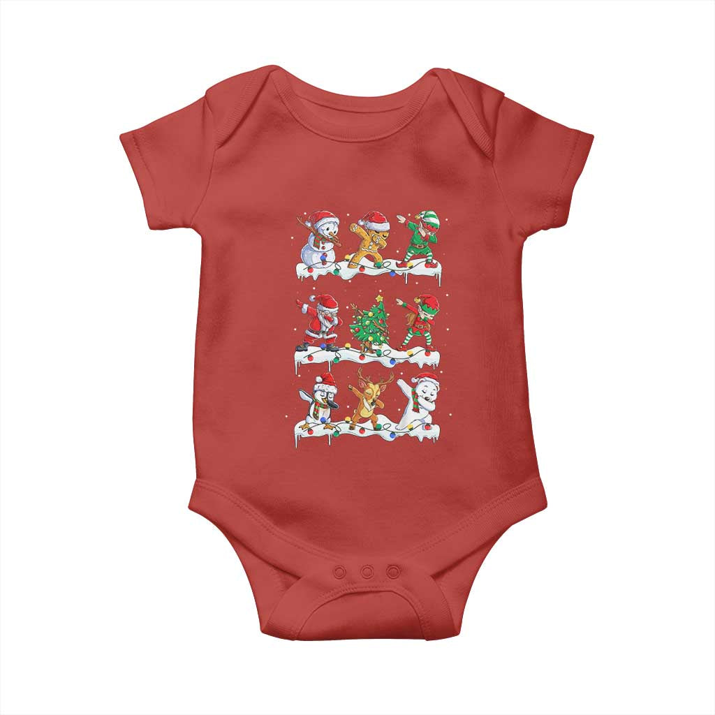 Dabbing Santa Elf Friends Christmas Light Baby Onesie - Wonder Print Shop