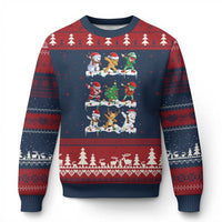 Dabbing Santa Elf Friends Xmas Light Ugly Christmas Sweater - Wonder Print Shop