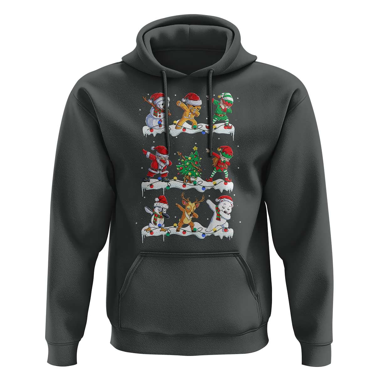 Dabbing Santa Elf Friends Christmas Light Hoodie - Wonder Print Shop