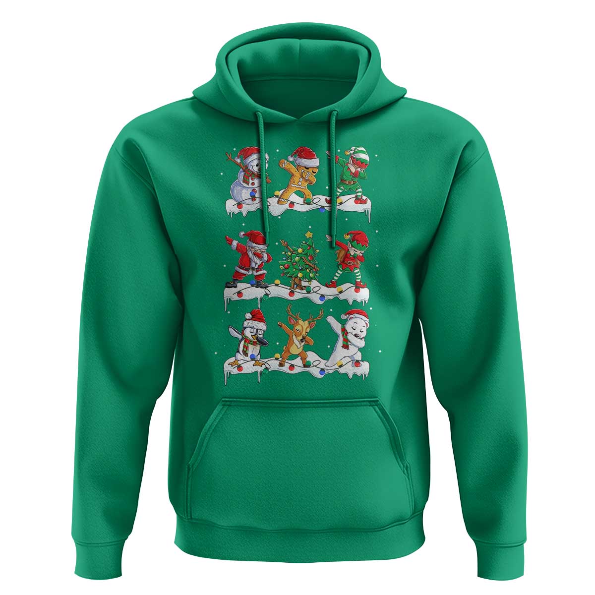 Dabbing Santa Elf Friends Christmas Light Hoodie - Wonder Print Shop