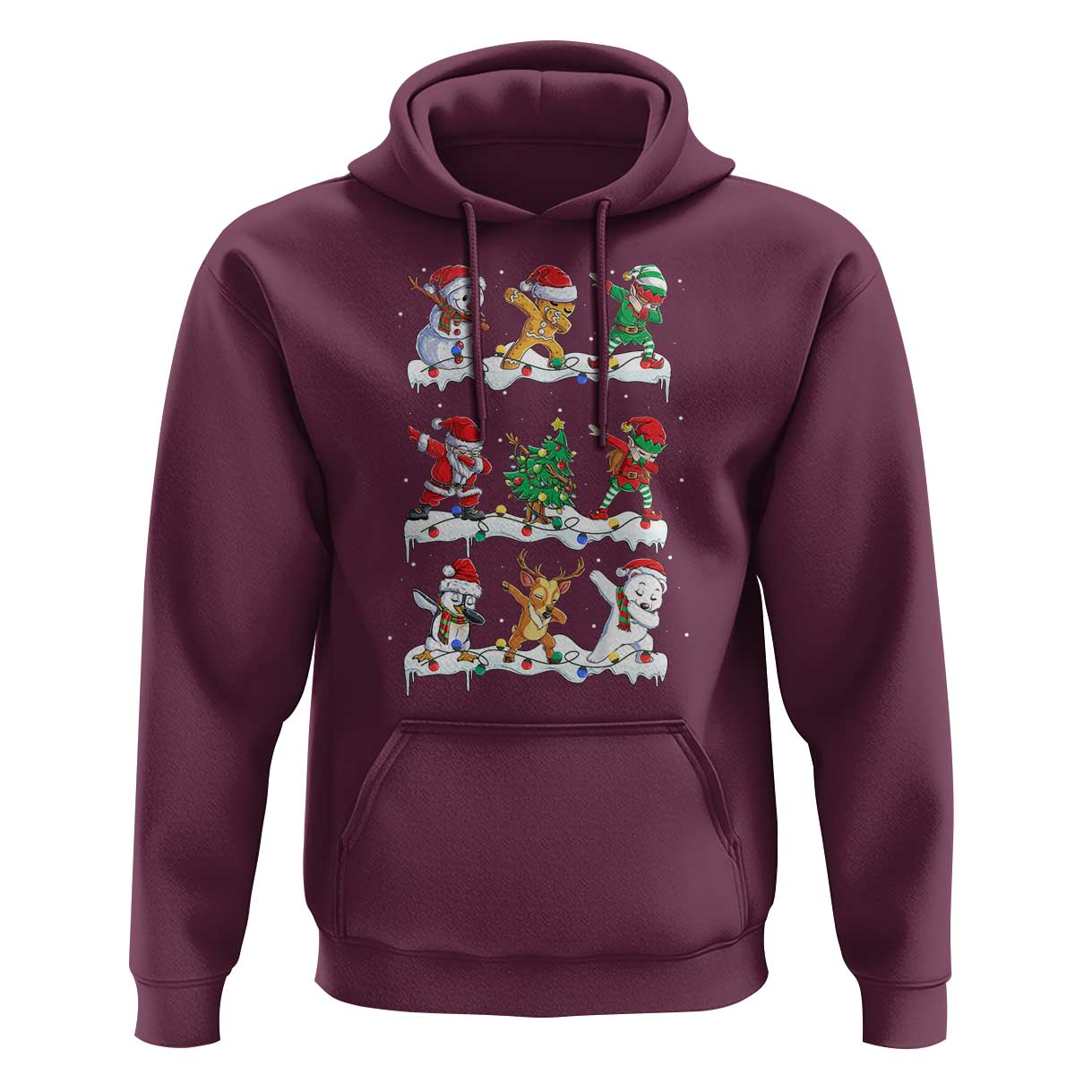 Dabbing Santa Elf Friends Christmas Light Hoodie - Wonder Print Shop