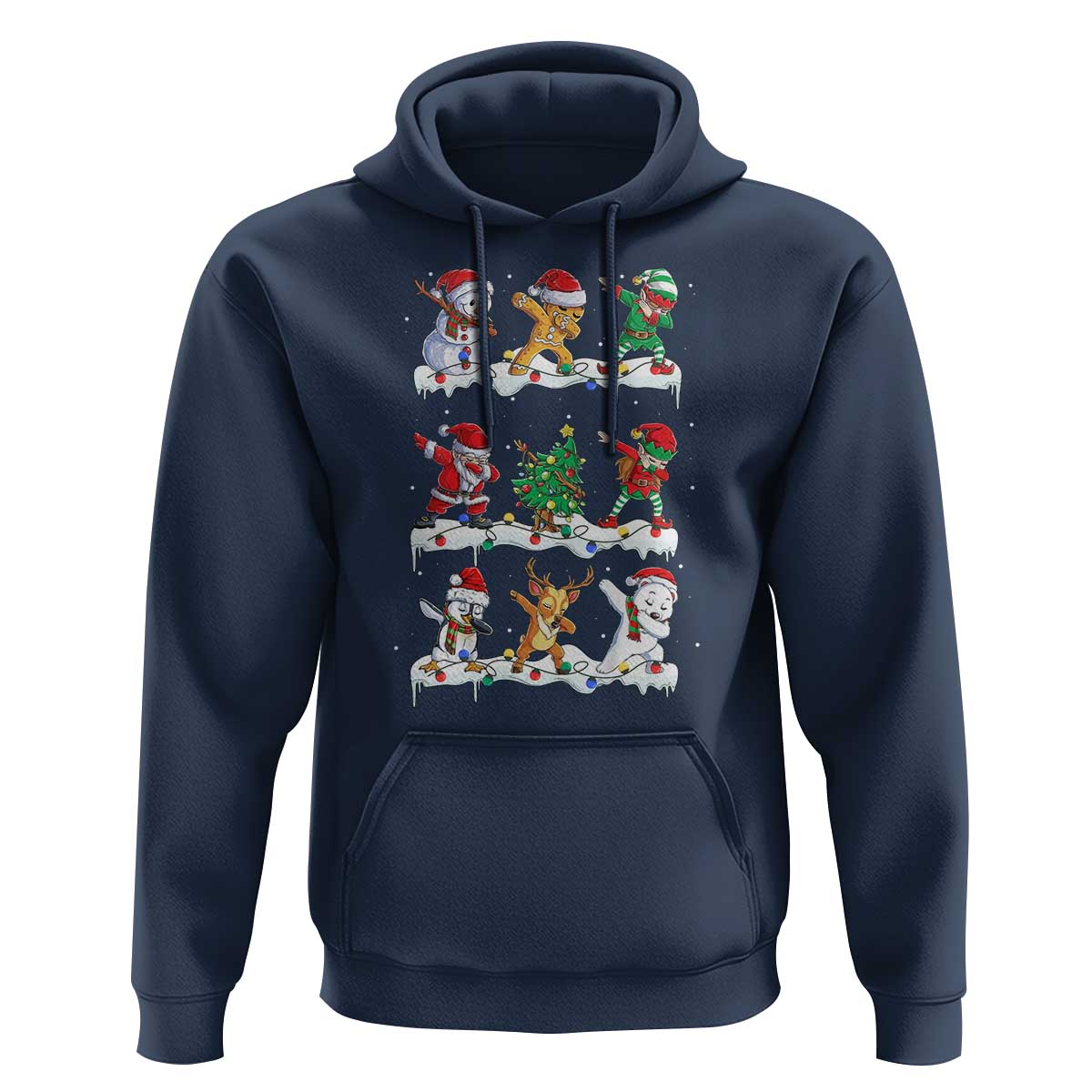 Dabbing Santa Elf Friends Christmas Light Hoodie - Wonder Print Shop