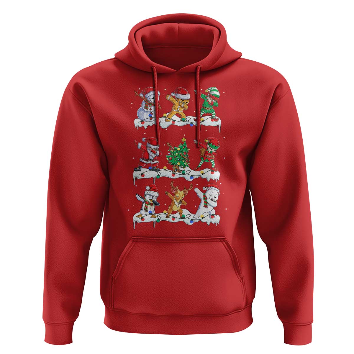 Dabbing Santa Elf Friends Christmas Light Hoodie - Wonder Print Shop
