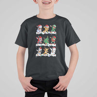Dabbing Santa Elf Friends Christmas Light T Shirt For Kid - Wonder Print Shop