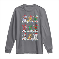 Dabbing Santa Elf Friends Christmas Light Long Sleeve Shirt - Wonder Print Shop