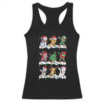 Dabbing Santa Elf Friends Christmas Light Racerback Tank Top - Wonder Print Shop