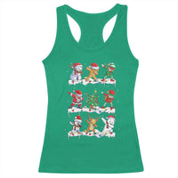 Dabbing Santa Elf Friends Christmas Light Racerback Tank Top - Wonder Print Shop