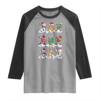 Dabbing Santa Elf Friends Christmas Light Raglan Shirt - Wonder Print Shop