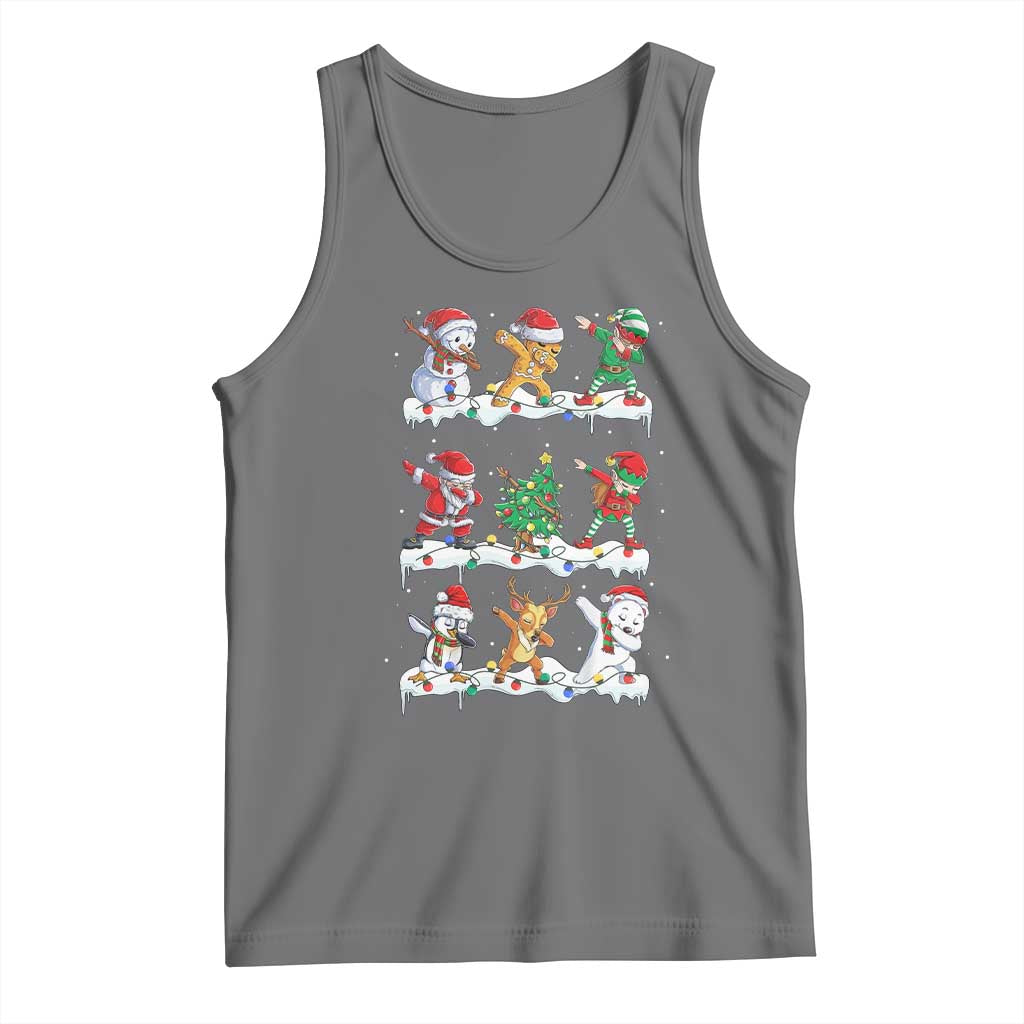Dabbing Santa Elf Friends Christmas Light Tank Top - Wonder Print Shop