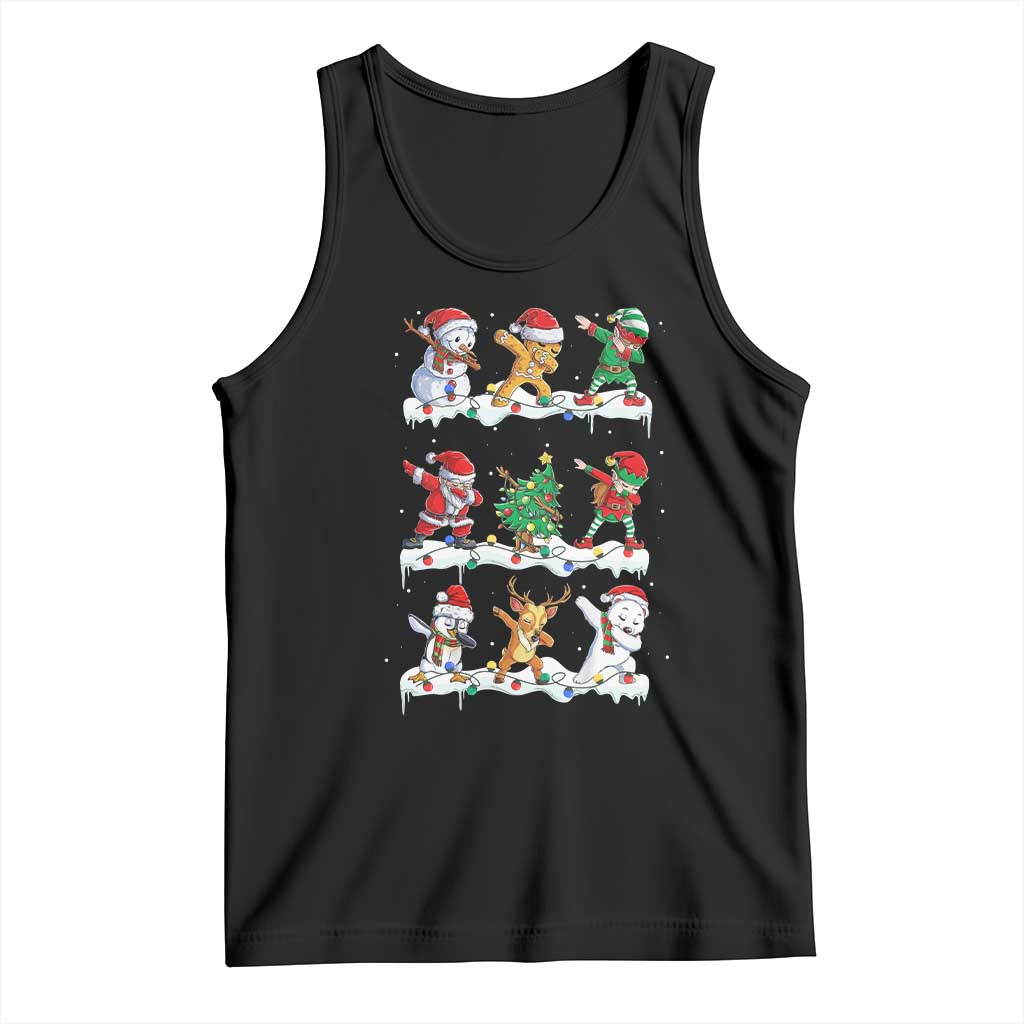Dabbing Santa Elf Friends Christmas Light Tank Top - Wonder Print Shop