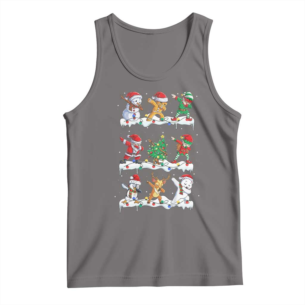 Dabbing Santa Elf Friends Christmas Light Tank Top - Wonder Print Shop