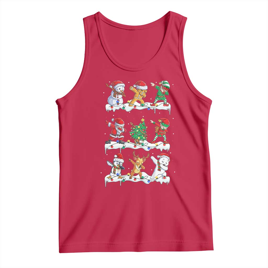 Dabbing Santa Elf Friends Christmas Light Tank Top - Wonder Print Shop