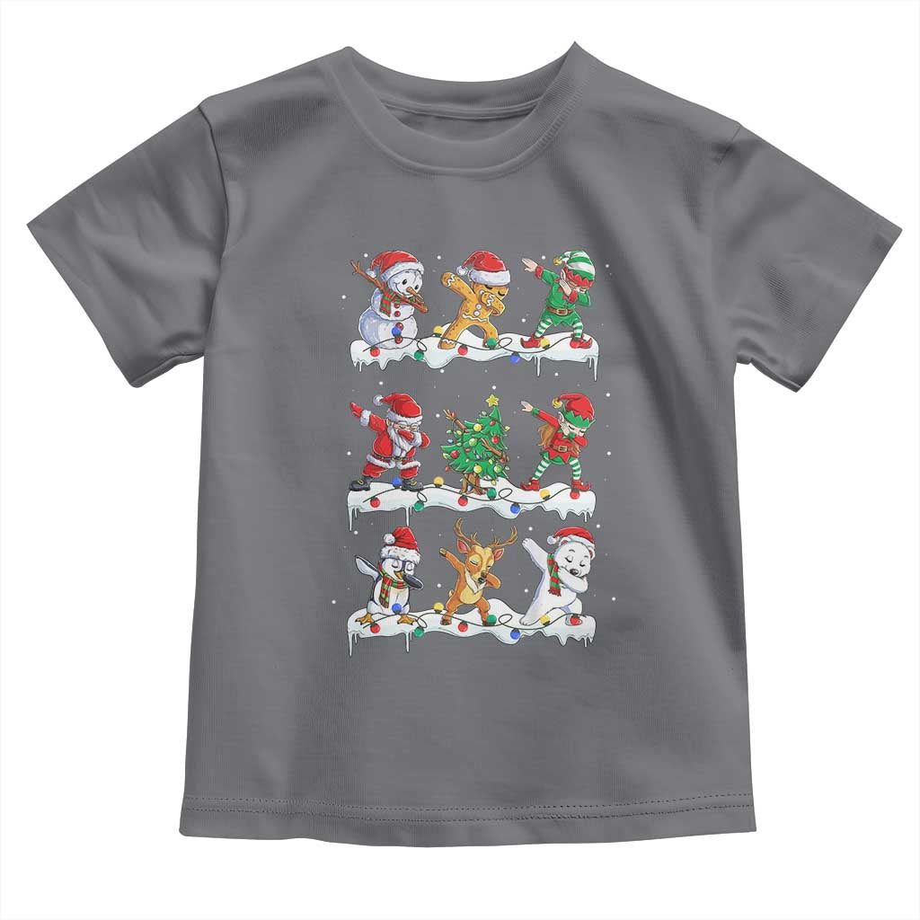 Dabbing Santa Elf Friends Christmas Light Toddler T Shirt - Wonder Print Shop