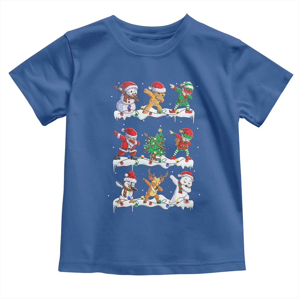 Dabbing Santa Elf Friends Christmas Light Toddler T Shirt - Wonder Print Shop