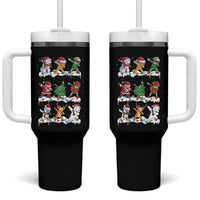 Dabbing Santa Elf Friends Christmas Light Tumbler With Handle - Wonder Print Shop