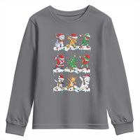 Dabbing Santa Elf Friends Christmas Light Youth Sweatshirt - Wonder Print Shop