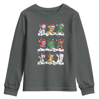Dabbing Santa Elf Friends Christmas Light Youth Sweatshirt - Wonder Print Shop