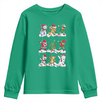 Dabbing Santa Elf Friends Christmas Light Youth Sweatshirt - Wonder Print Shop