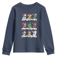 Dabbing Santa Elf Friends Christmas Light Youth Sweatshirt - Wonder Print Shop