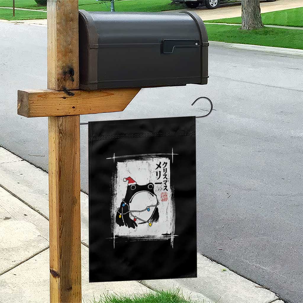 Funny Christmas Japanese Garden Flag Santa Frog Ukiyoe Art - Wonder Print Shop