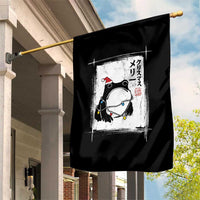 Funny Christmas Japanese Garden Flag Santa Frog Ukiyoe Art - Wonder Print Shop