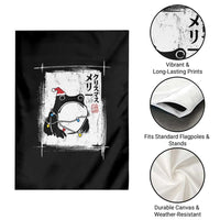 Funny Christmas Japanese Garden Flag Santa Frog Ukiyoe Art - Wonder Print Shop