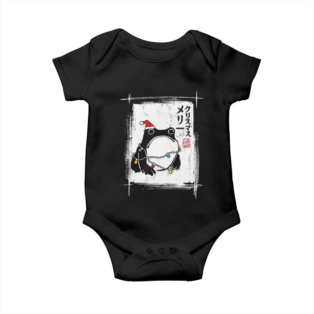 Funny Christmas Japanese Baby Onesie Santa Frog Ukiyoe Art - Wonder Print Shop