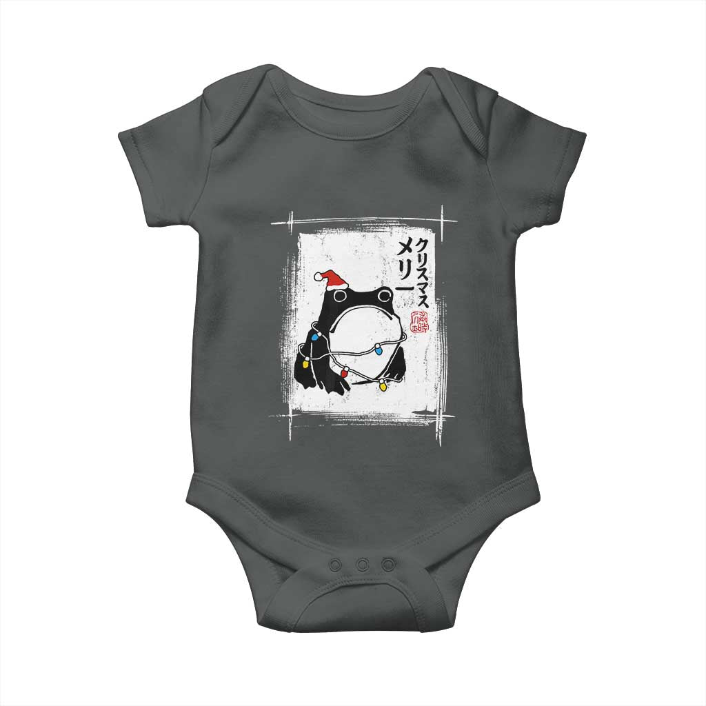 Funny Christmas Japanese Baby Onesie Santa Frog Ukiyoe Art - Wonder Print Shop