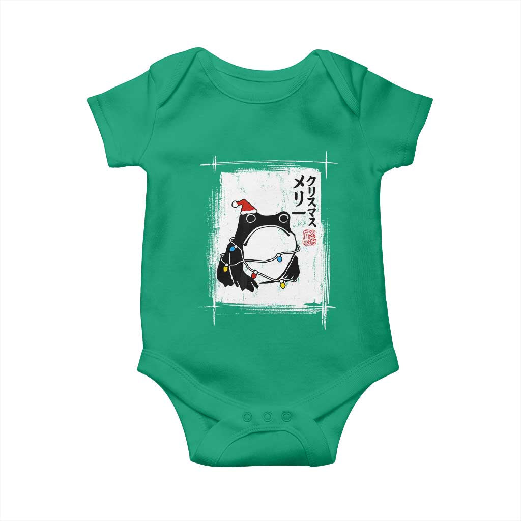 Funny Christmas Japanese Baby Onesie Santa Frog Ukiyoe Art - Wonder Print Shop