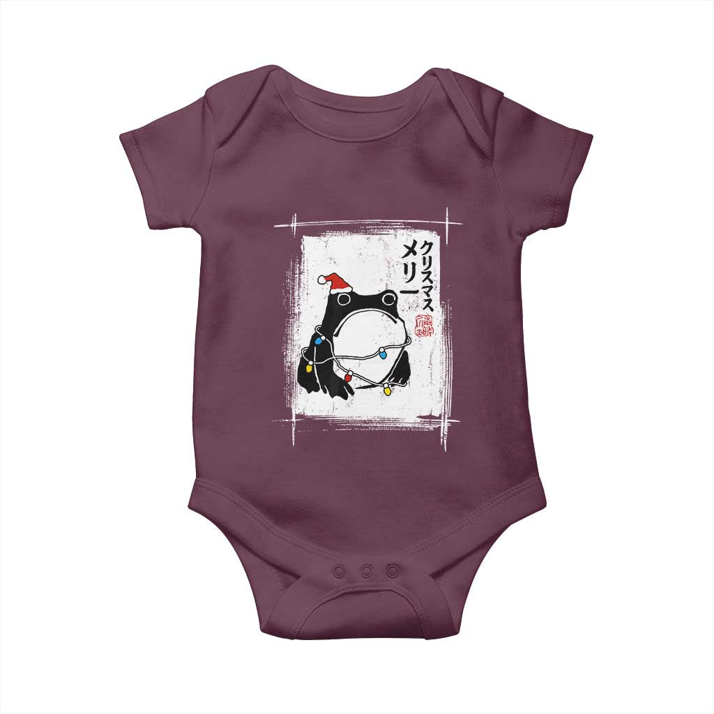 Funny Christmas Japanese Baby Onesie Santa Frog Ukiyoe Art - Wonder Print Shop