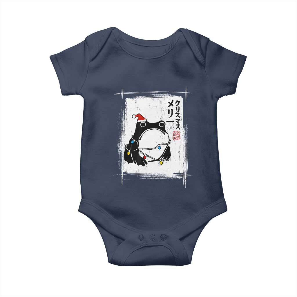 Funny Christmas Japanese Baby Onesie Santa Frog Ukiyoe Art - Wonder Print Shop